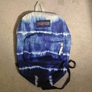 JanSport Tie-dye Bookbag / Backpack Blue & White